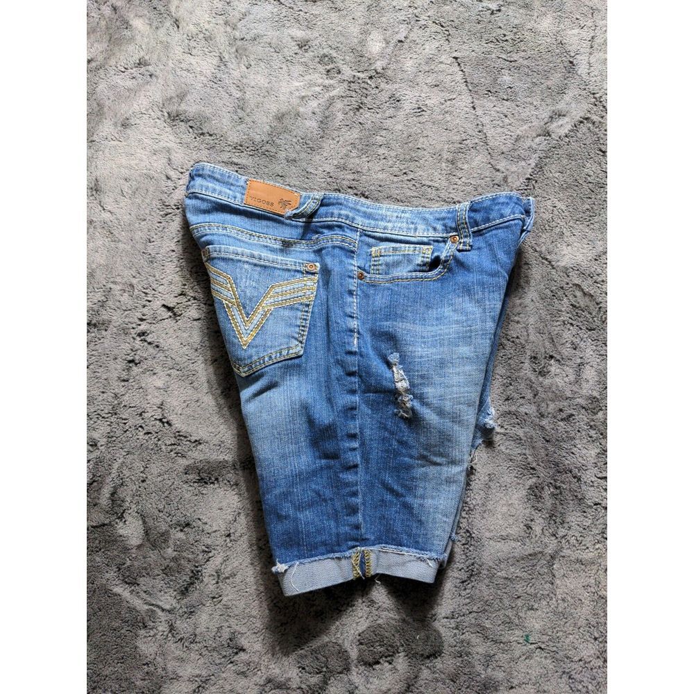 Vigoss Bermuda Cuffed Cut Off Shorts Distressed Women's Size 7, Medium Wash - Picture 12 of 13